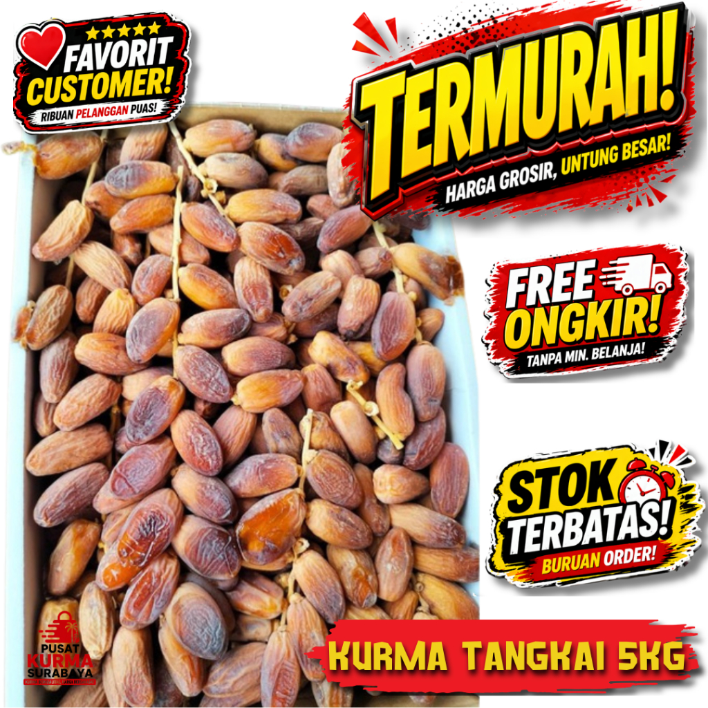 Kurma Tunisia Tangkai 5KG Murah Isi Banyak Grosir Ready Stock Surabaya