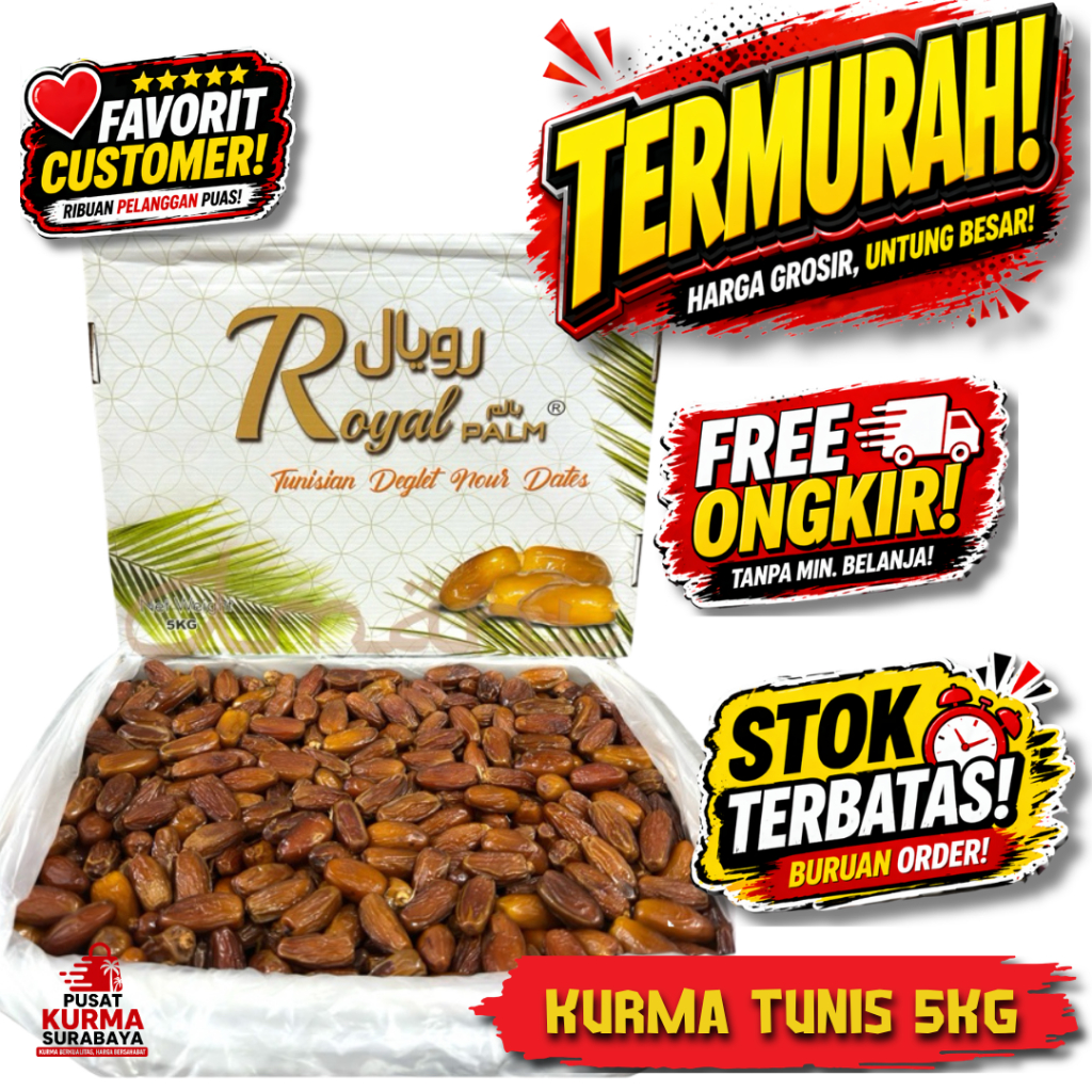 Kurma Tunis 5KG Murah Kurma Tunisia Isi Banyak Ready Stock Grosir Pusat Kurma Surabaya
