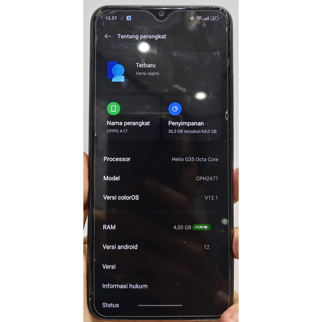 Oppo A17 2022 second minus