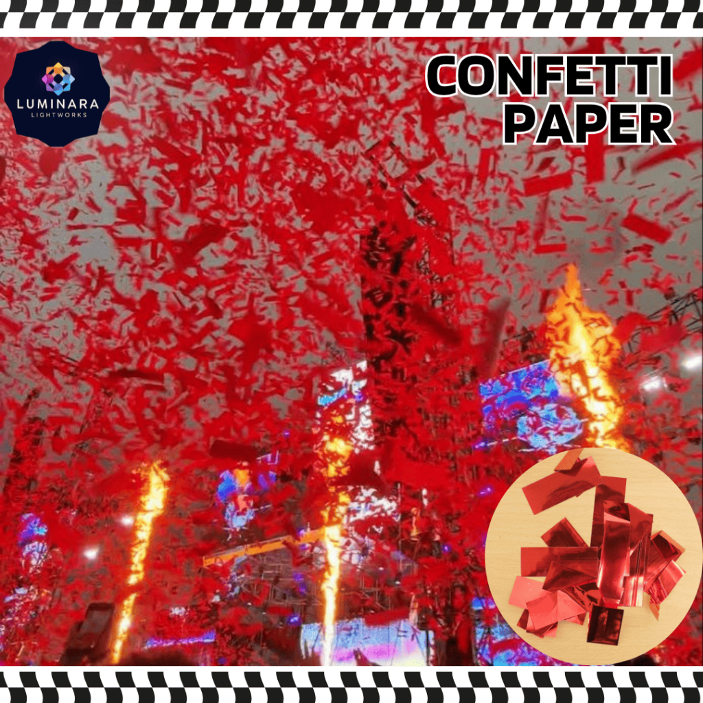 Confetti Paper Red Metallic 1Kg Slow Falling – Isi Ulang Confetti Shooter / Party Event Dekorasi