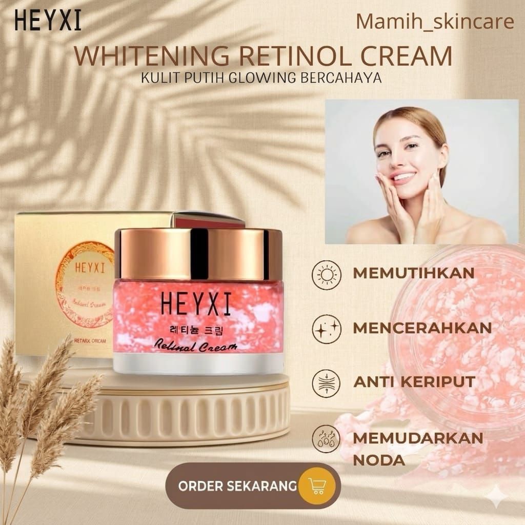 HEYXI Retinol Cream Original BPOM | Cream Anti Aging Mencerahkan Wajah Glowing Halal
