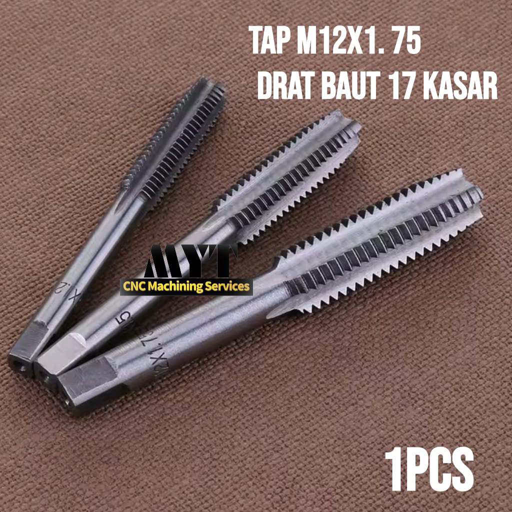 Tap ulir drat baut 17 kasar. M12x1.75 hand tap tap mesin m12 x 1.75 hss baru