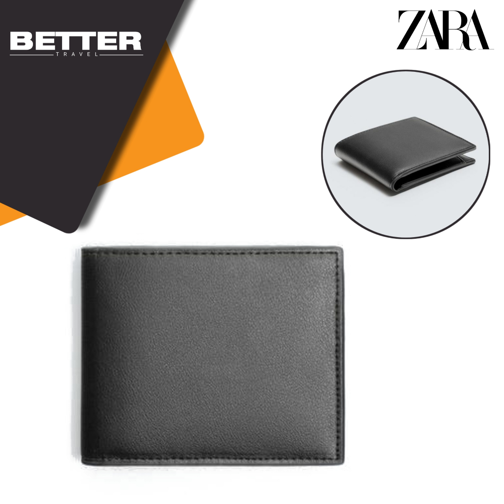 Dompet lipat pria ZARA full hitam