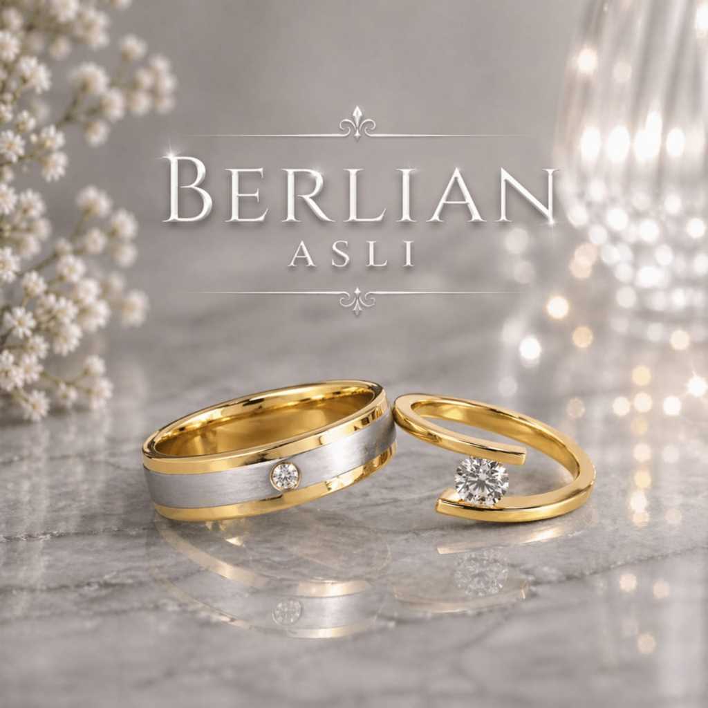 Cincin Nikah Tunangan Couple Emas Berlian Asli TP 04-024