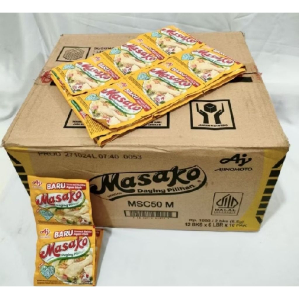 Masako Renceng 1/2 Dus (30lusin) dan 1 Dus (60lusin)/Masako Ayam Masako Sapi