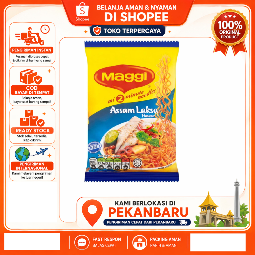 [SDW] pekanbaru/78 Gram Maggie Mie Instan Perisa Asam Laksa - Kemasan