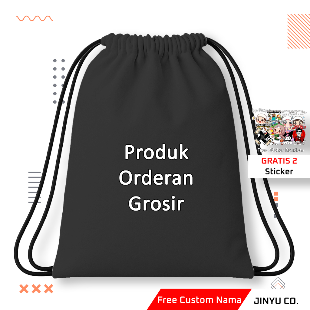 Tas Serut | Tas Serut Anak Custom | Tas Serut Anak Custom Nama