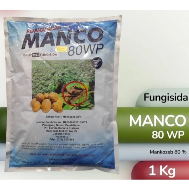 Original 100% Fungisida MANCO Mankozeb Kemasan Pabrik 1kg - Ampuh Cegah & Basmi Penyakit Jamur Tanam