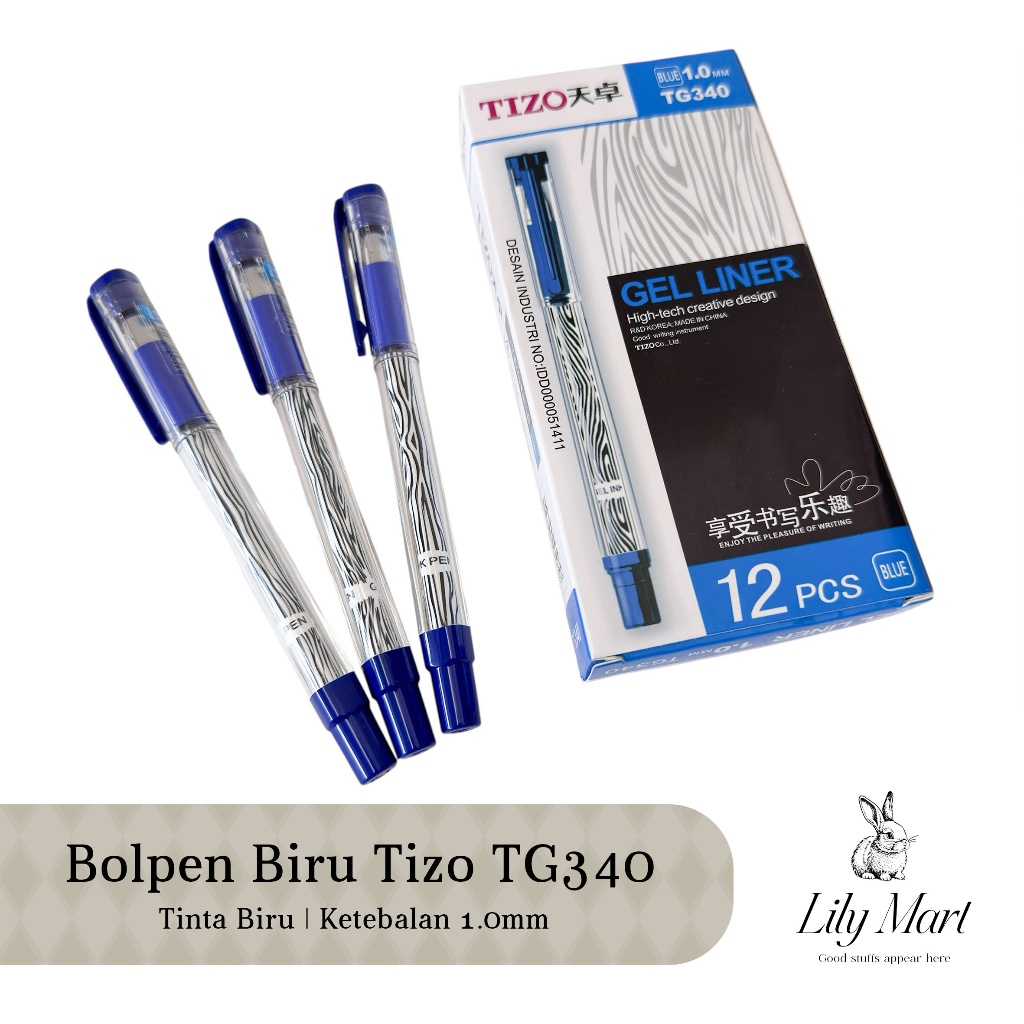 Bolpen Sign Pen Tanda Tangan Premium Tinta Biru 1mm Merk Tizo