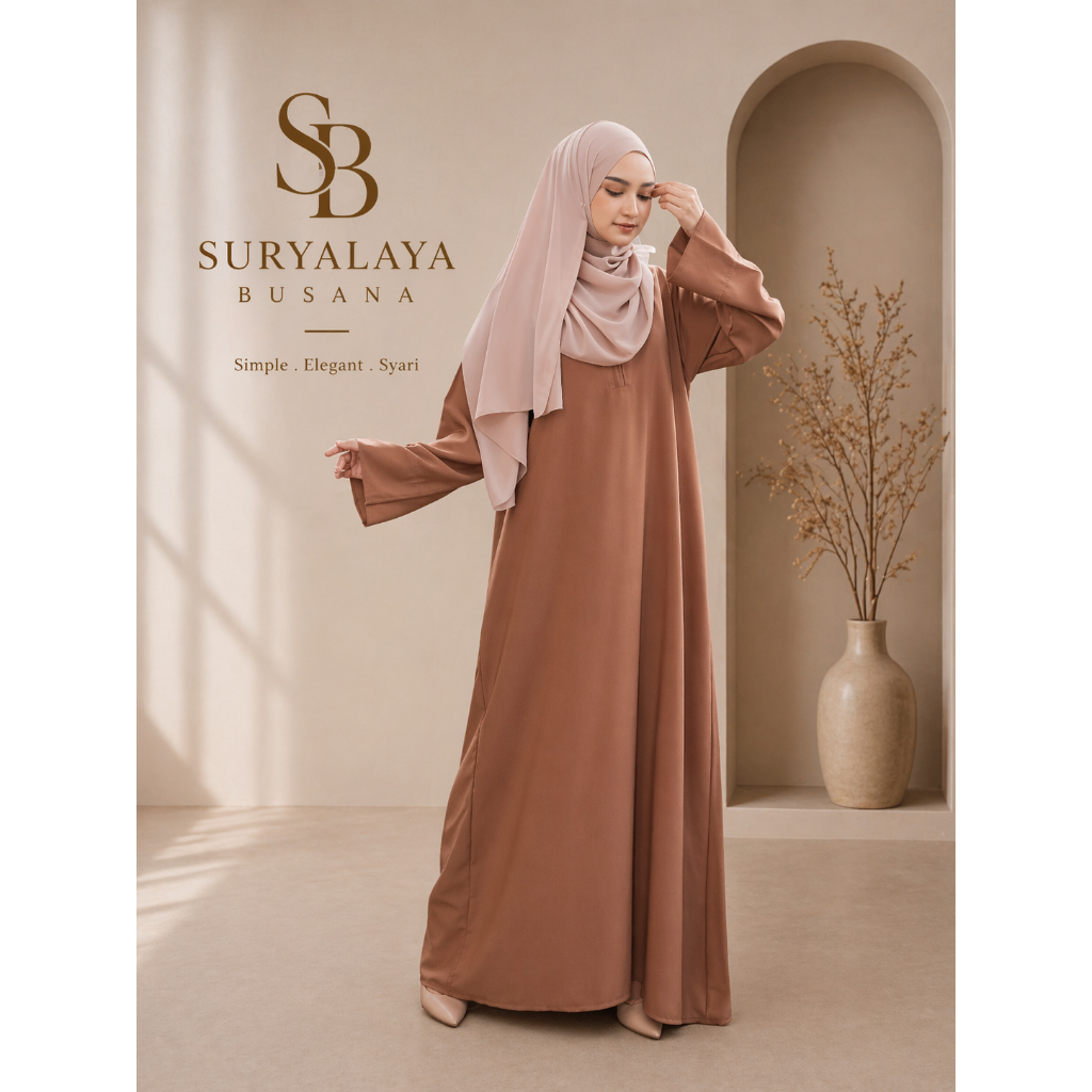 Abaya Gamis Turkey Syar’i Arab Jumbo Polos Hitam Kekinian