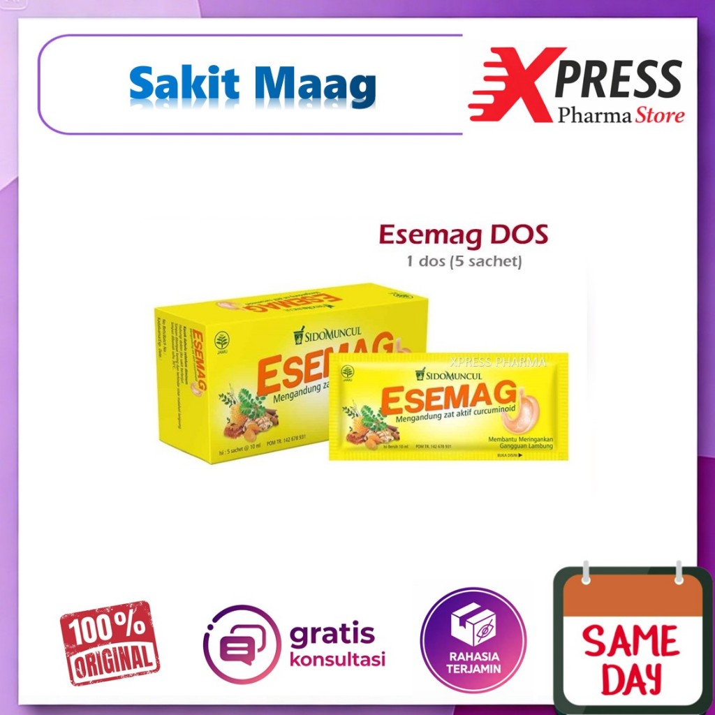 - ApObat - DUS Esemag Sidomuncul Obat Maag Kembung Lambung Herbal 10 ml 5 sachet Esemak