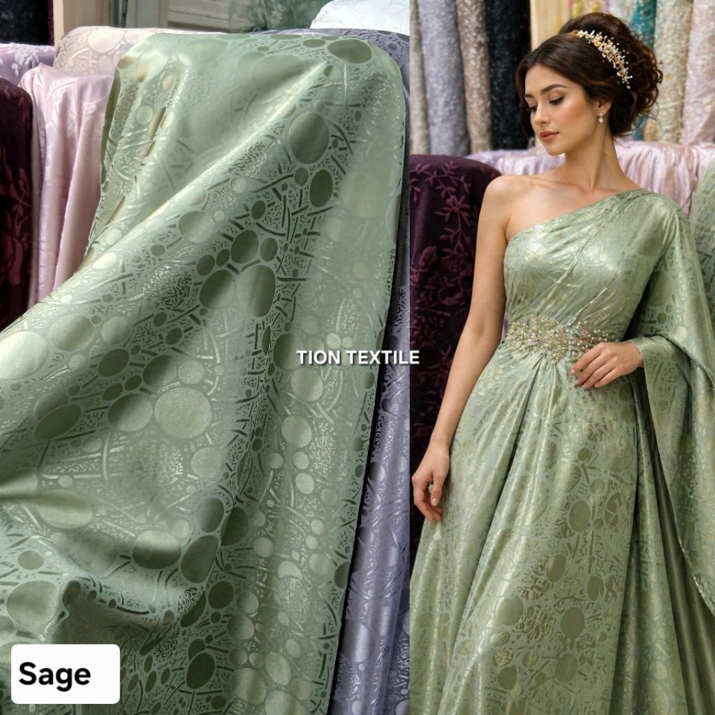 Kain bahan armani jaguard silk halus lumbut premium / Kain armani jaguard silk original import