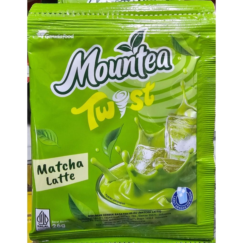 Mountea Twist Minuman Serbuk Rasa Matcha Latte 26g - 1 Sachet