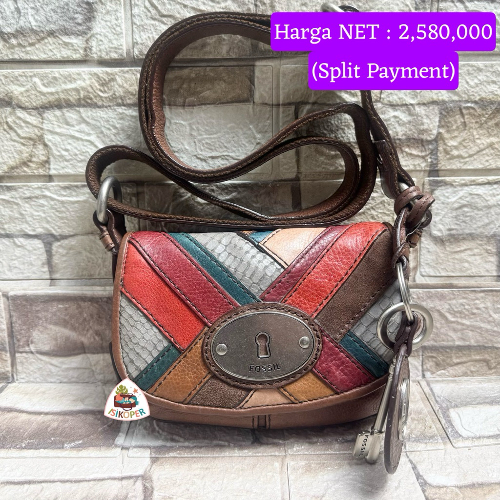621# NET-Preloved Fossil Maddox Mini PW Dark Patchwork