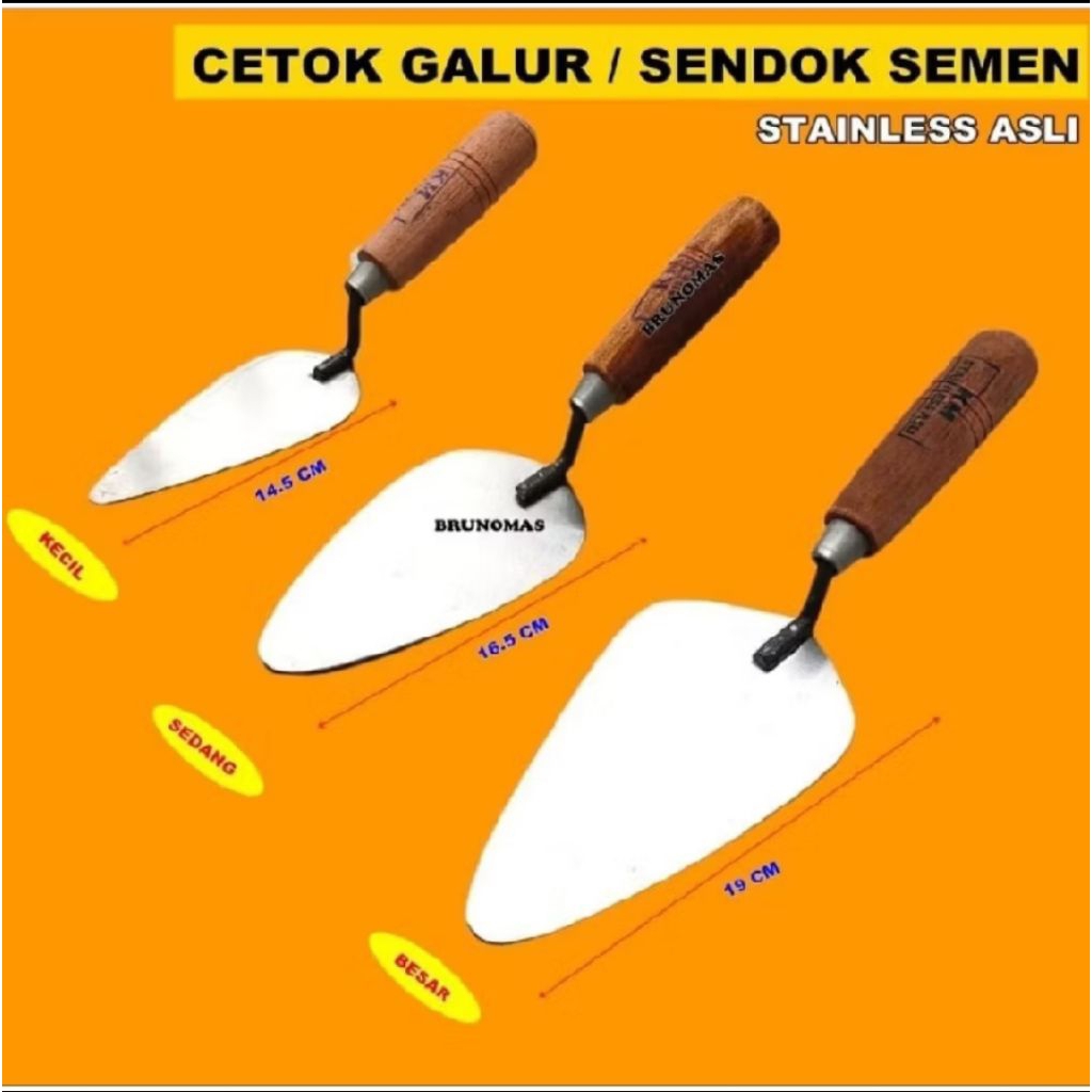 Cetok stainless cetok Galur cetok semen asli(kecil sedang besar)
