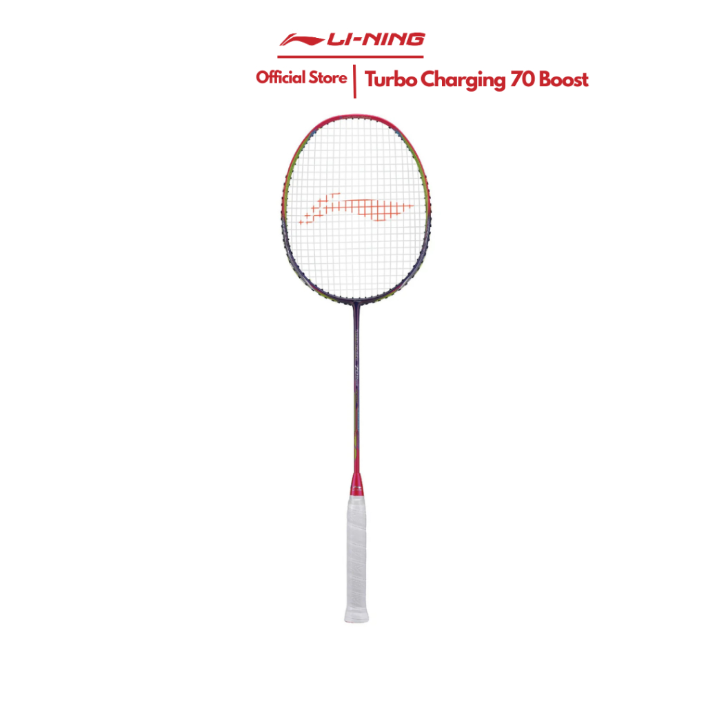 Lining Badminton Raket Turbo Charging 70 Boost Purple AYPM398-4 Bundle Cover + String