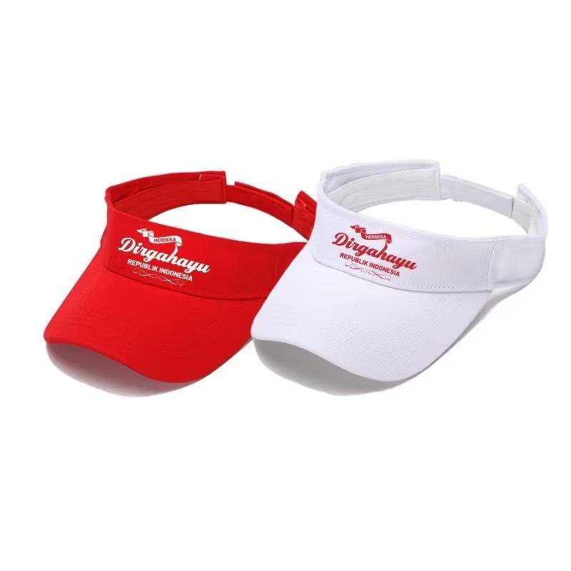Topi Golf Senam Merah Putih Pria Wanita Premium