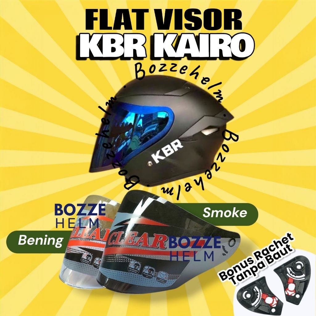 BOZZEHELM Kaca Helm KBR KAIRO Visor Flat Datar KBR KAIRO