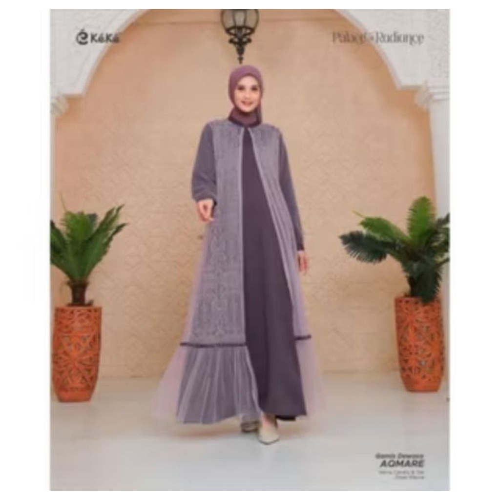 KEKE AQMARE (deep mauve) series - gamis dewasa lebaran 2026