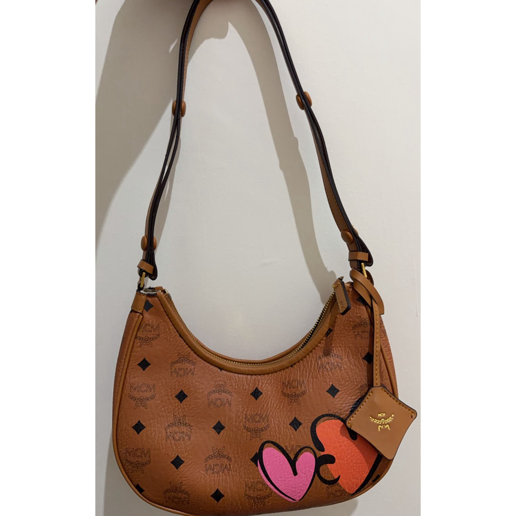 MCM Brown Love sling Preloved by RENERA
