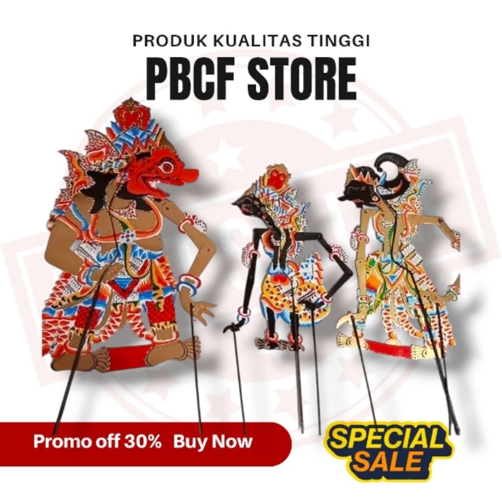 PBCF STORE Wayang kertas sepaket KUMBOKARNO KRESNA GATUTKACA