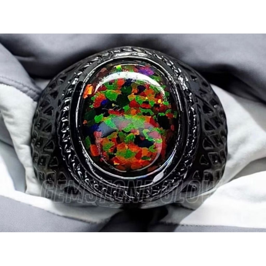 cincin batu kalimaya black Opal Australia