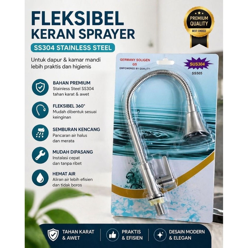 Kran cuci piring stenlis 304 _Kran flexibel stenlis 304 _Kran cuci piring