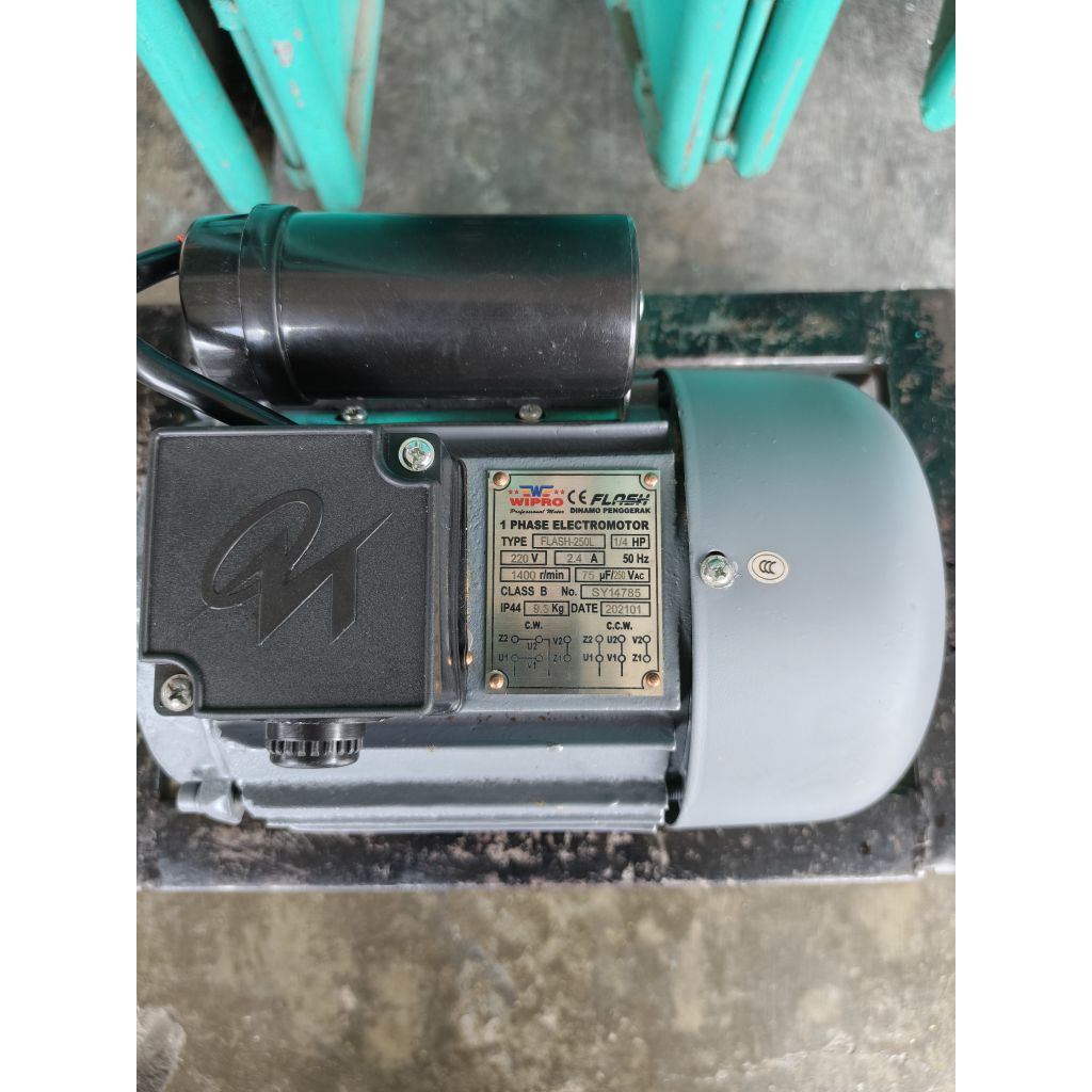 Dinamo Wipro 1/2 HP 1400 RPM 1 Phase