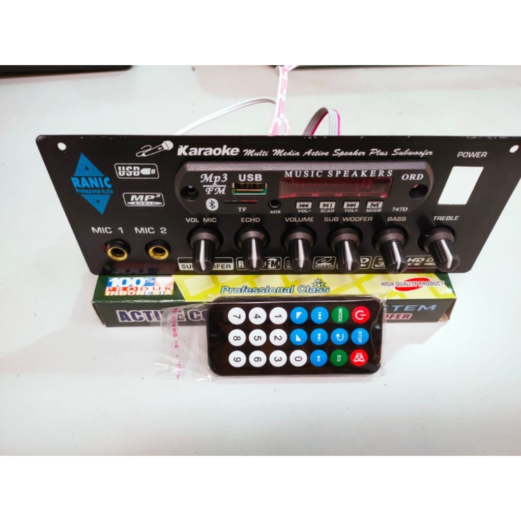 Kit Tone Control Stereo Mic Echo Subwoofer Karaoke Plus MP3 Bluetooth 690
