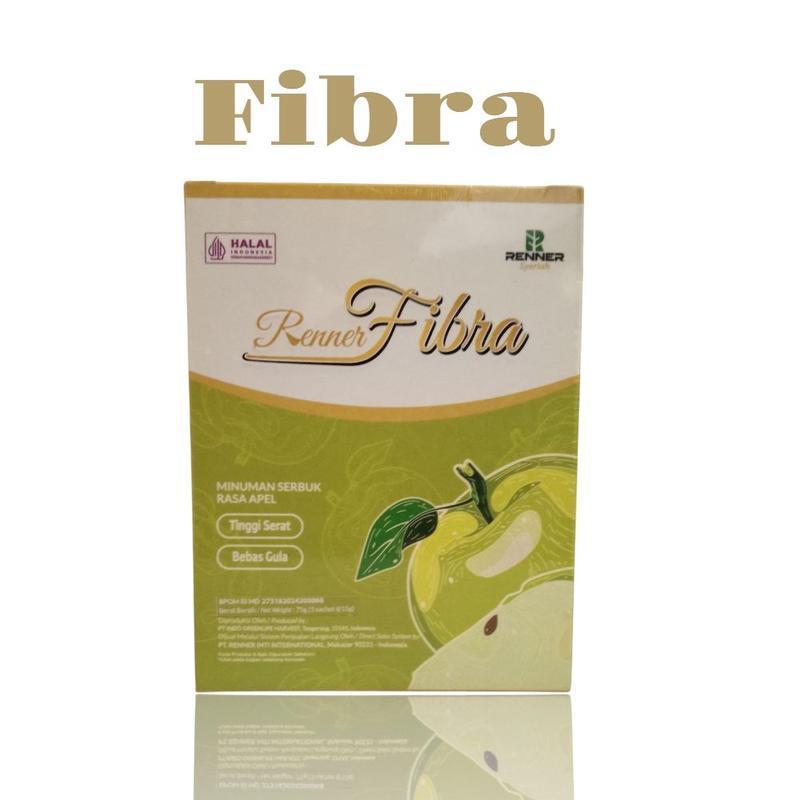KEMASAN BARU FIBRA RENNER ORIGINAL MINUMAN SERBUK RASA APEL 1 BOX ISI 5 SACHET