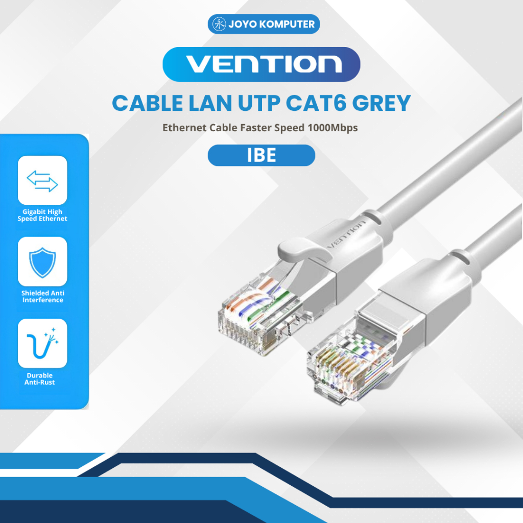Vention IBE Kabel Lan RJ45 Cat6 Gigabit UTP - IBE GREY