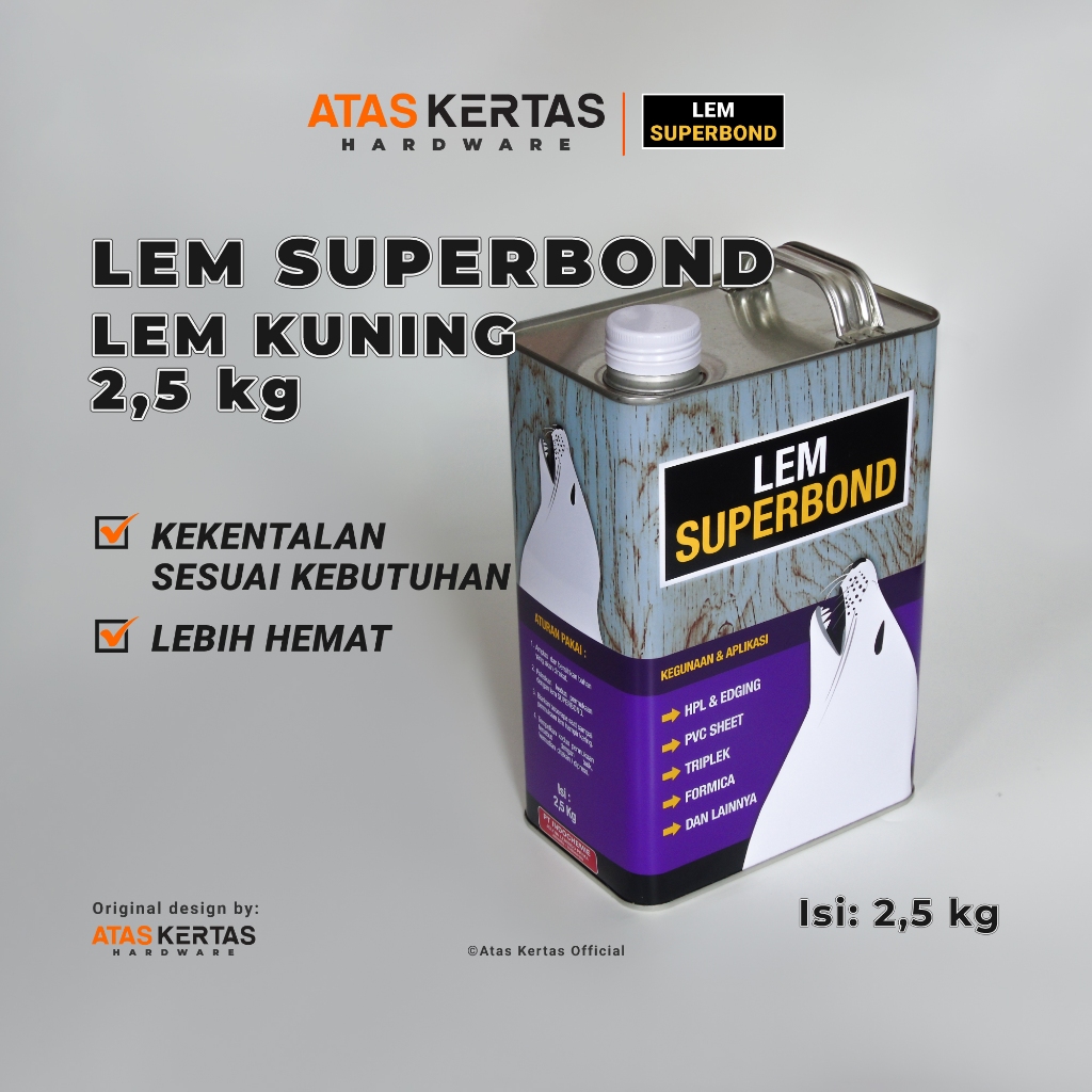 Slazybloom Lem Superbond Ungu 2,5Kg - Lem Kuning Hpl - Lem Hpl - Lem Pvs Sheet - Lem Kuning Serba