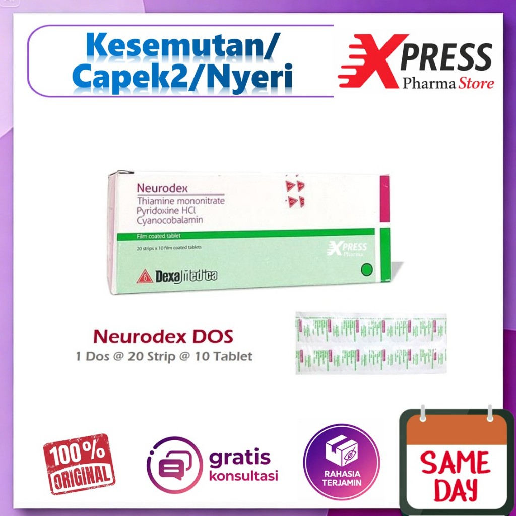 XPRESS ! Neurodex DUS 200 Tablet Obat Vitamin B Komplex Komplex Complex Complek B1 B6 B12 Saraf Neur