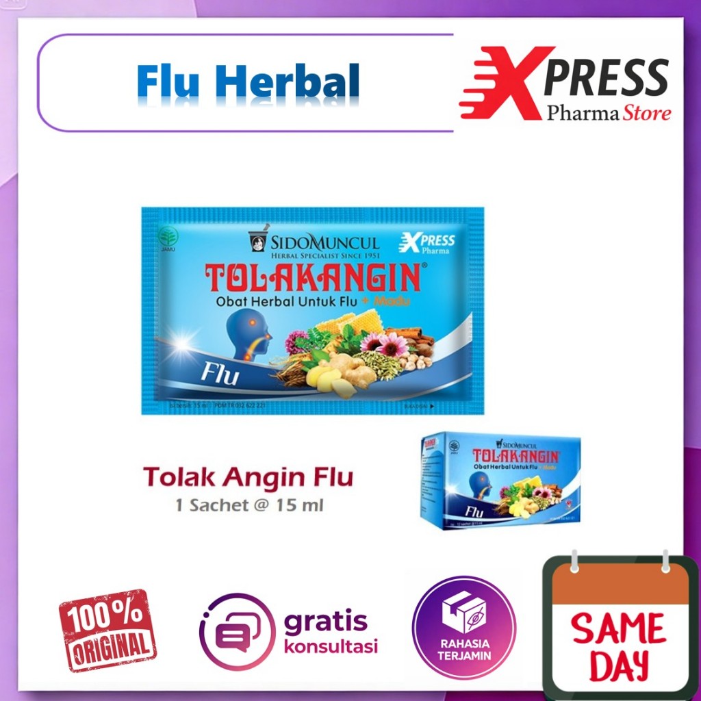 XPRESS  Ecer 1 Sachet Tolak Angin Flu Cair Tolak Angin Biru Batuk Tolakangin