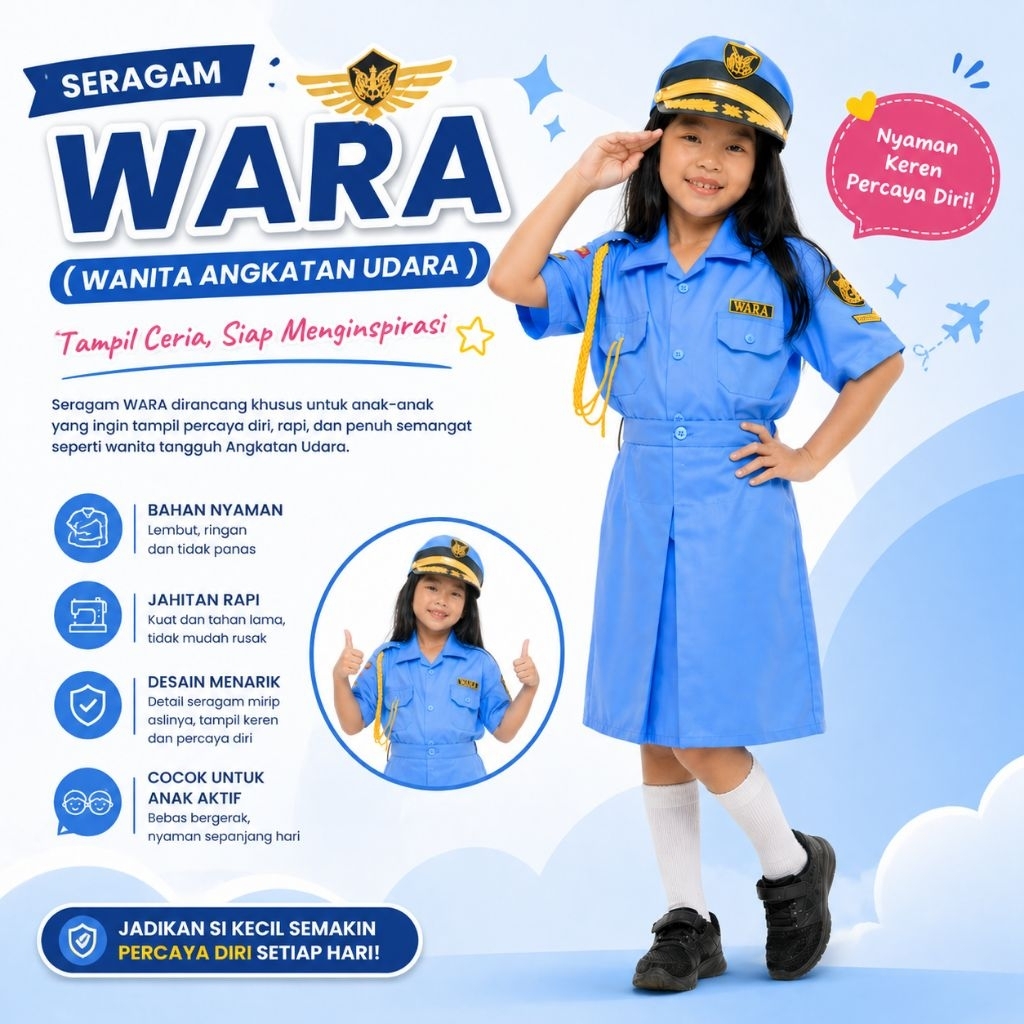 Seragam Baju Profesi Angkatan Udara Wanita / WARA / TNI AU