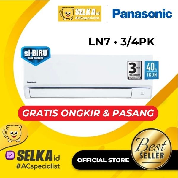 AC PANASONIC CS-LN7AKJ + PASANG / LN 7 WKJ AC SPLIT 3/4 PK STANDARD SI-BIRU