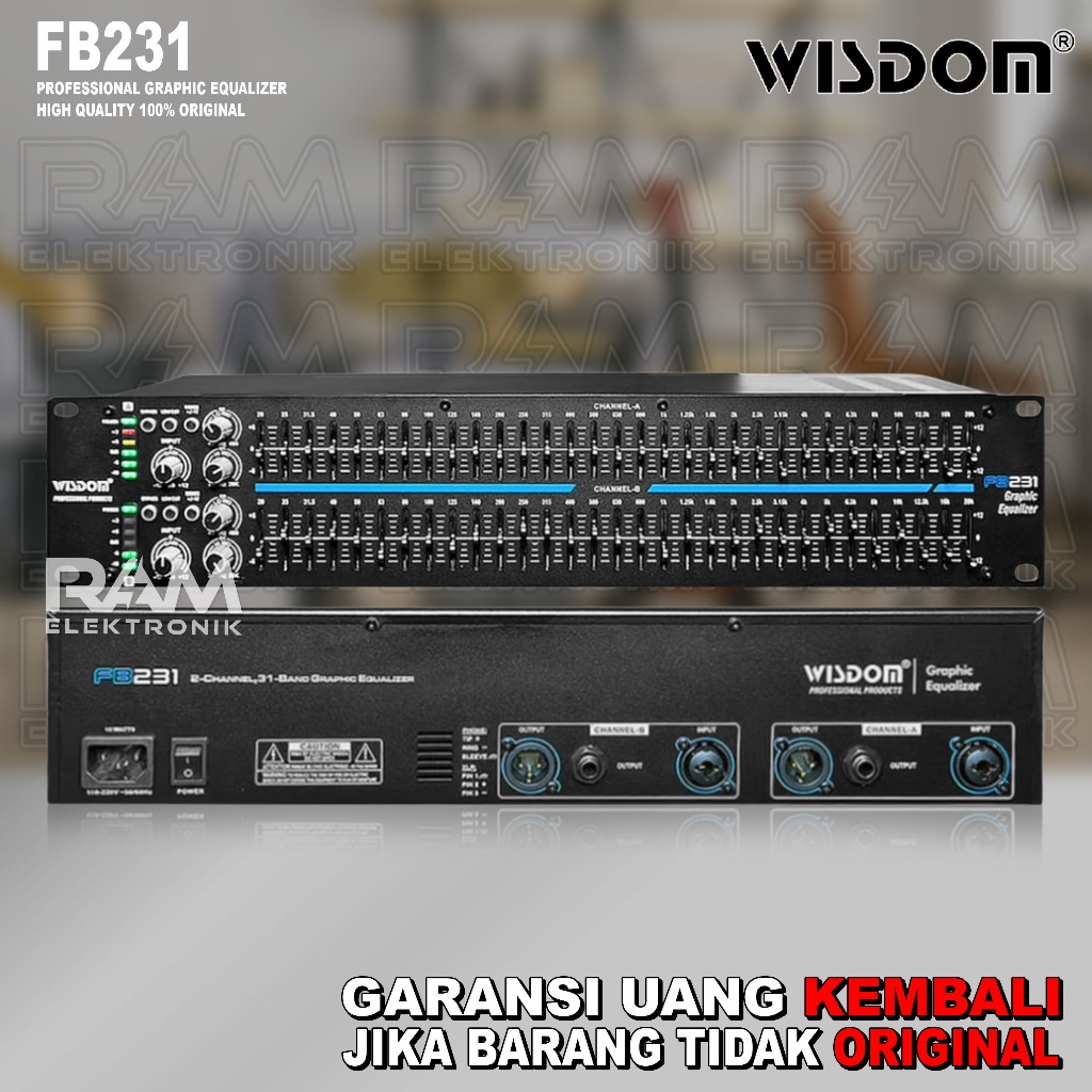 Dual 31 Band Stereo Graphic Equalizer WISDOM FB231 | FB 231 Original