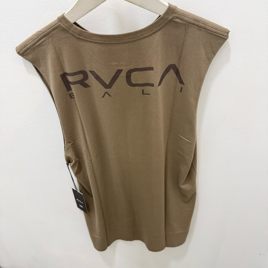 kaos pria rvca original rvca bali muscle tee brown new