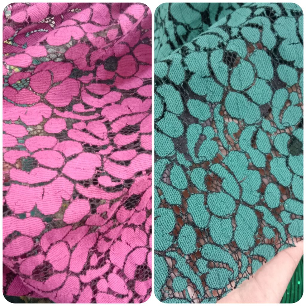 Kain Brokat Chantily / Harga / 0.5m / Kain Brokat Chantily Meteran / Bahan Brokat Chantily / Bahan B