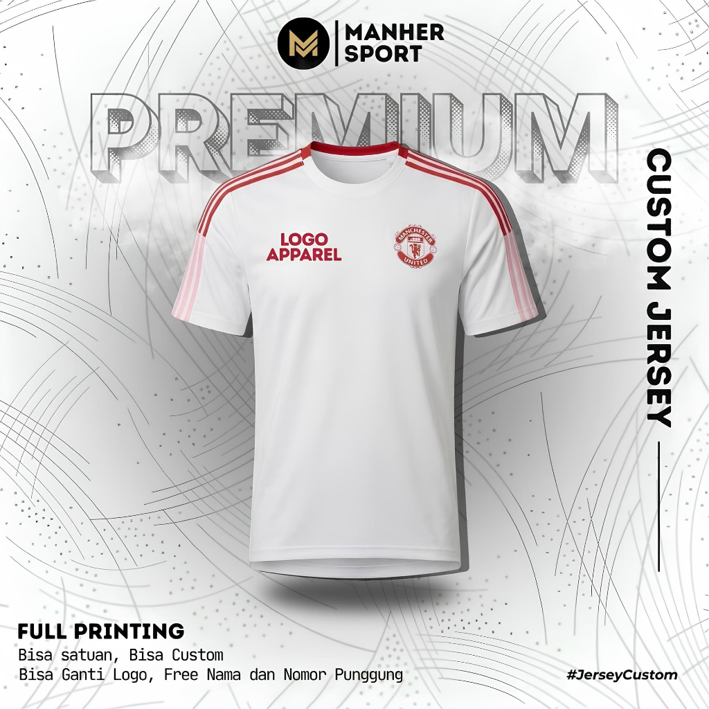 Jersey MU Training Putih 2021 2022 Full Printing Custom