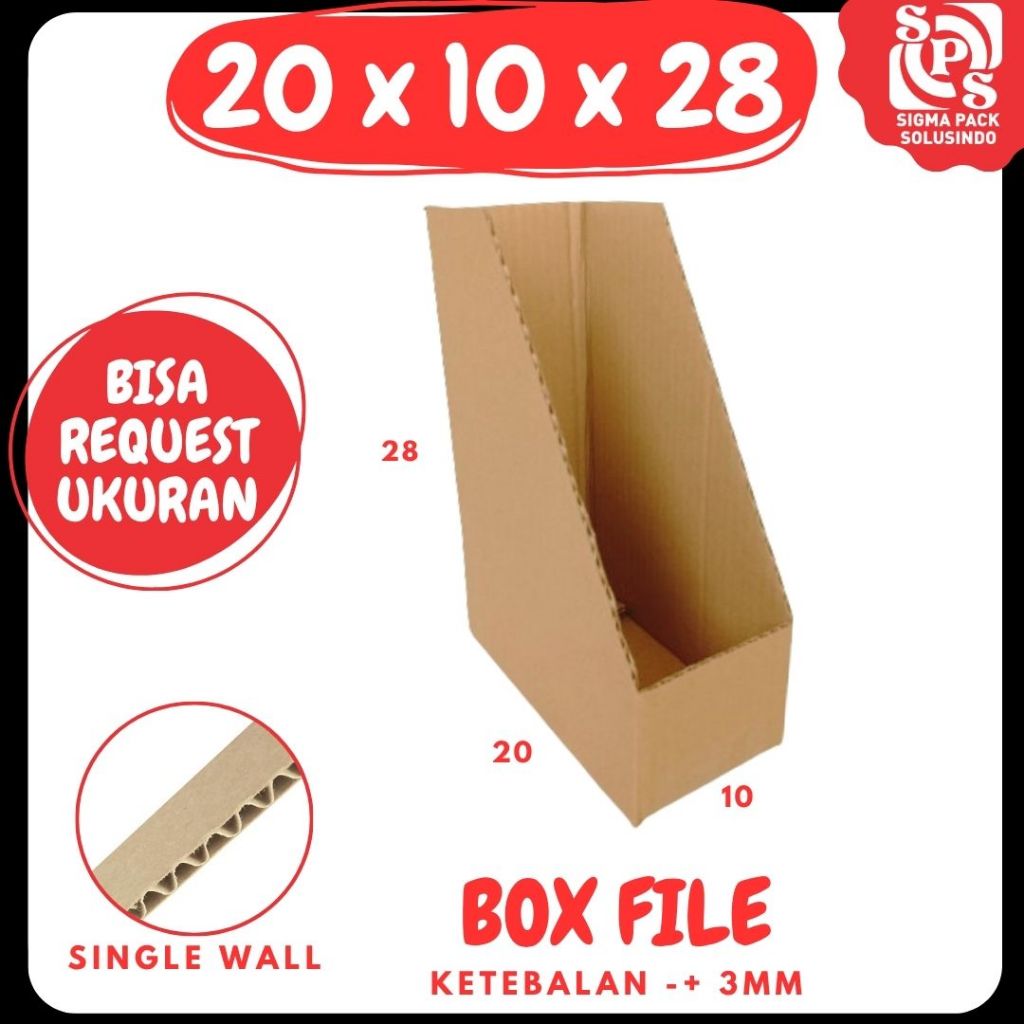 Kardus Rak Kecil 20x10x28 Box File Dus Packing Kotak Kemasan Karton File Dokumen
