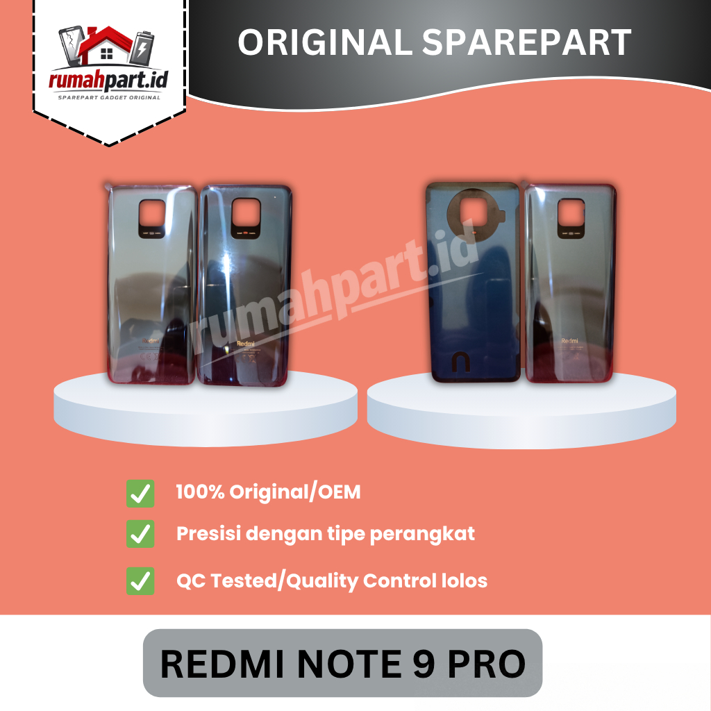 BACKDOOR - BACKGLASS REDMI NOTE 9 PRO ORIGINAL