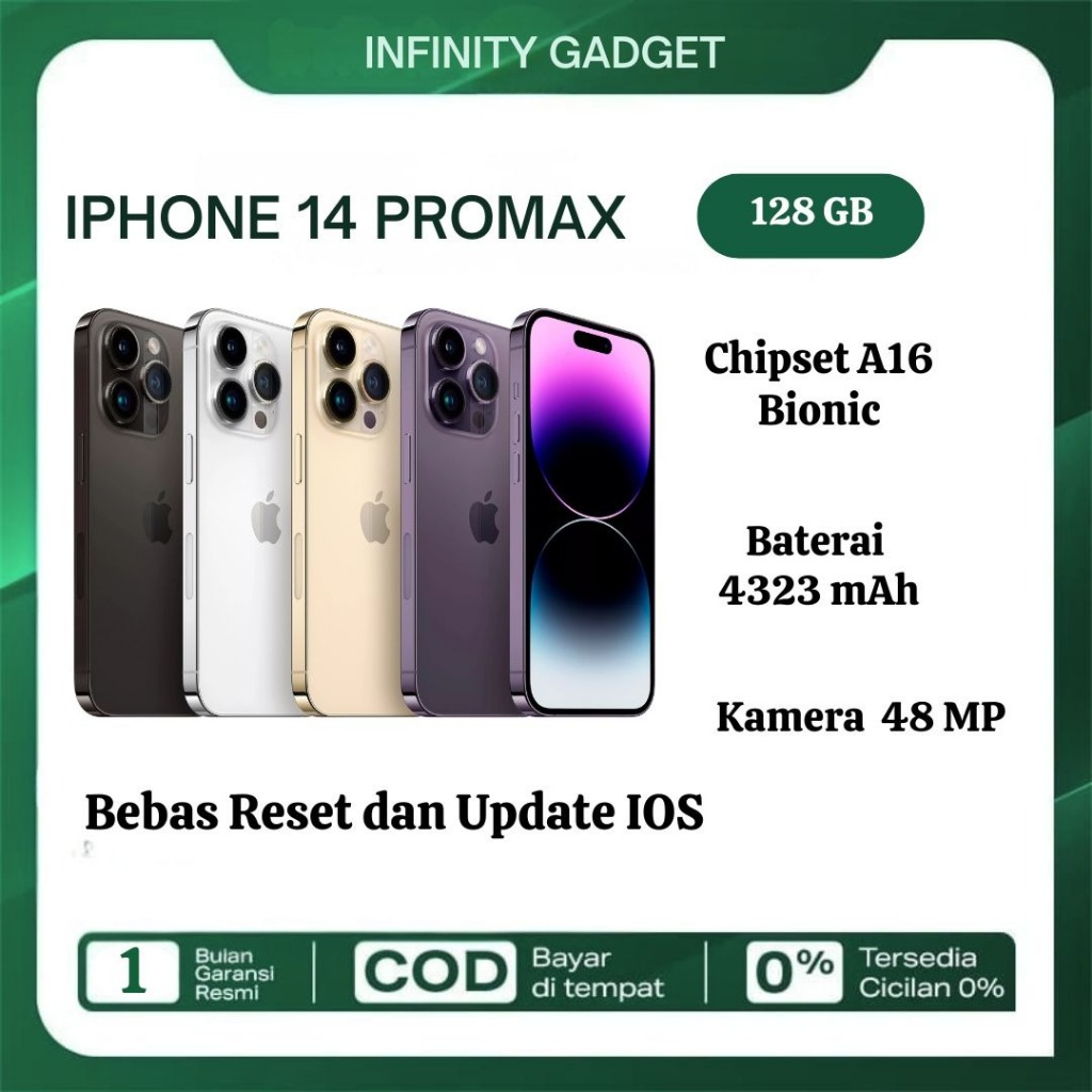 IPhone 14 PRO MAX RAM 128GB Fullset SECOND INTER 100 % AMAN BERGARANSI