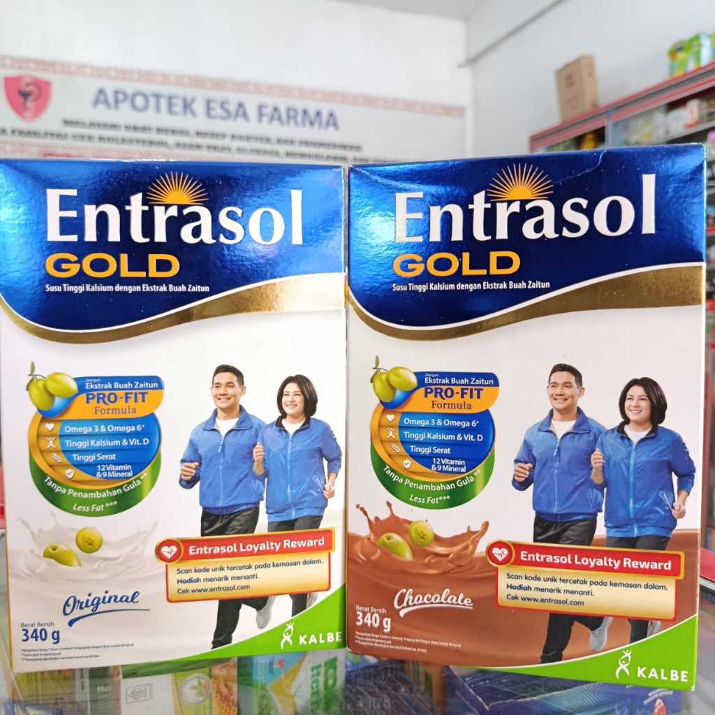 Entrasol Gold Coklat - Tinggi Kalsium, Ekstrak Buah Zaitun, Rendah Gula