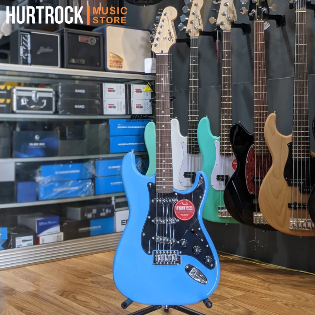 Squier Sonic Stratocaster w/Black Pickguard, Laurel FB California blue