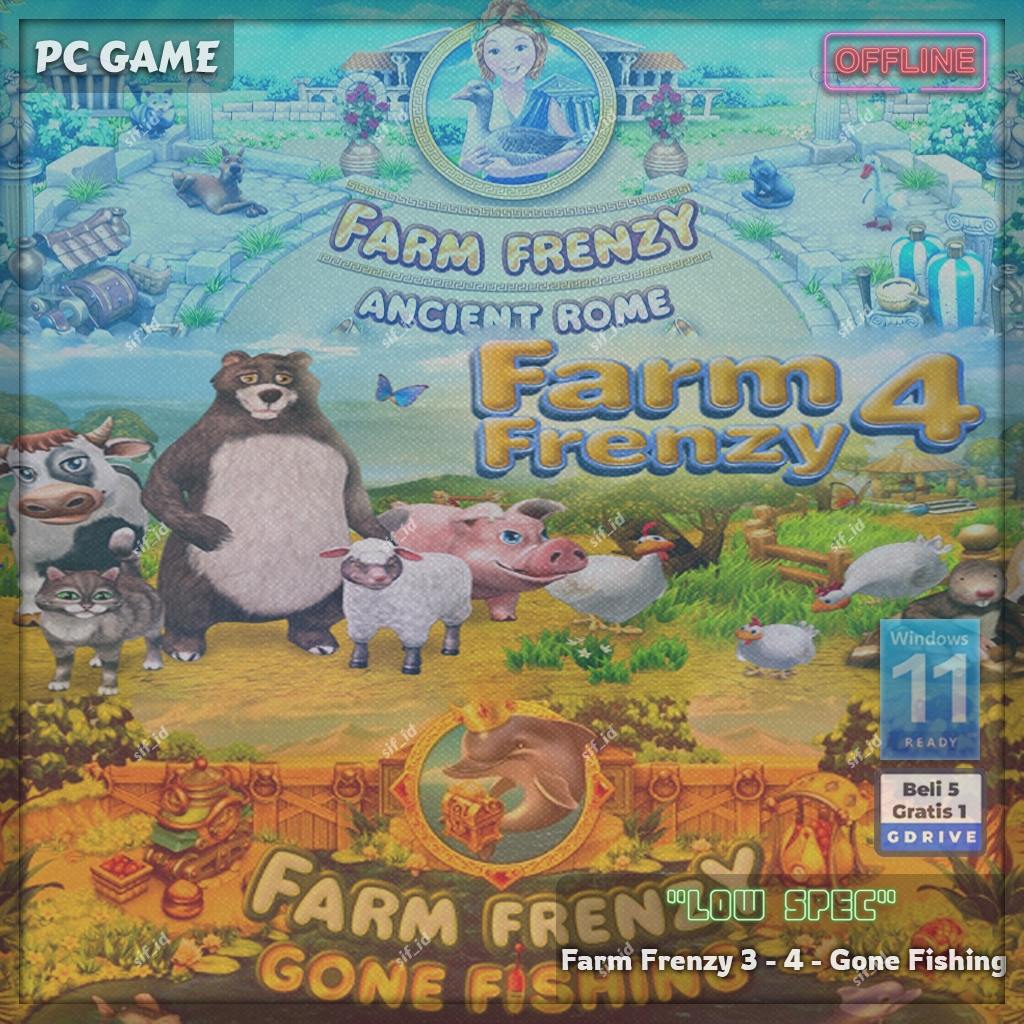 Farm Frenzy 4 - Farm Frenzy Gone Fishing - Farm Frenzy Ancient Rome - PC Game