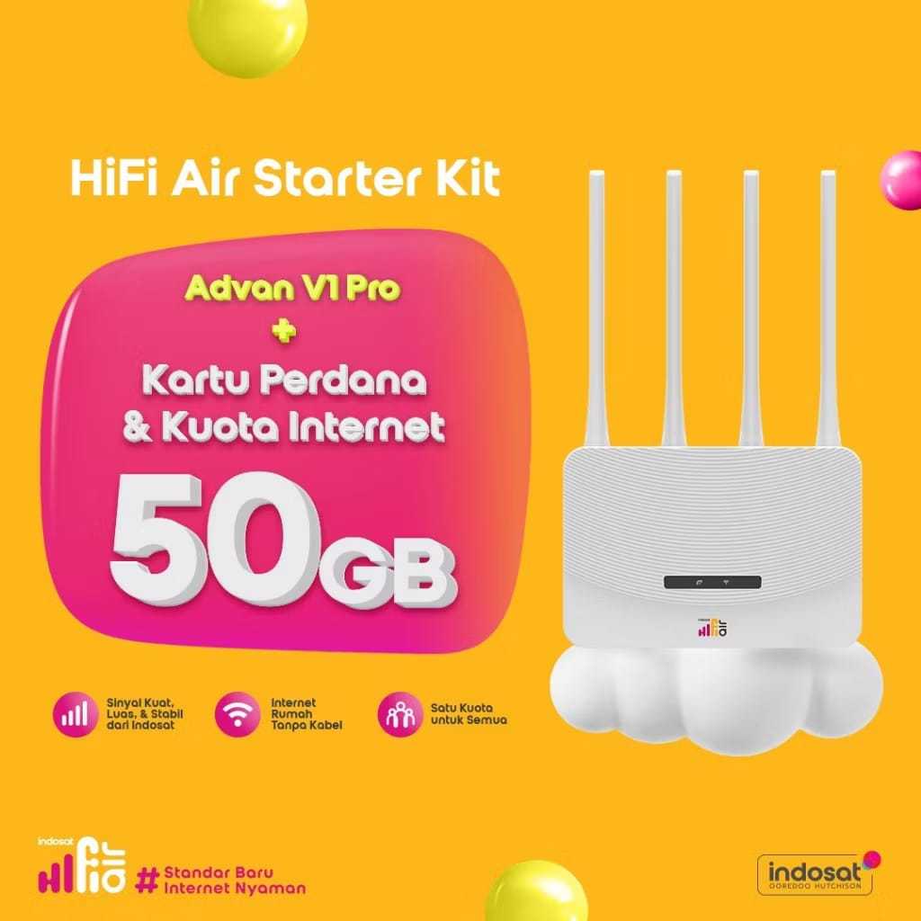 HiFi Air Advan Wifi Modem 4G LTE KUOTA 50GB