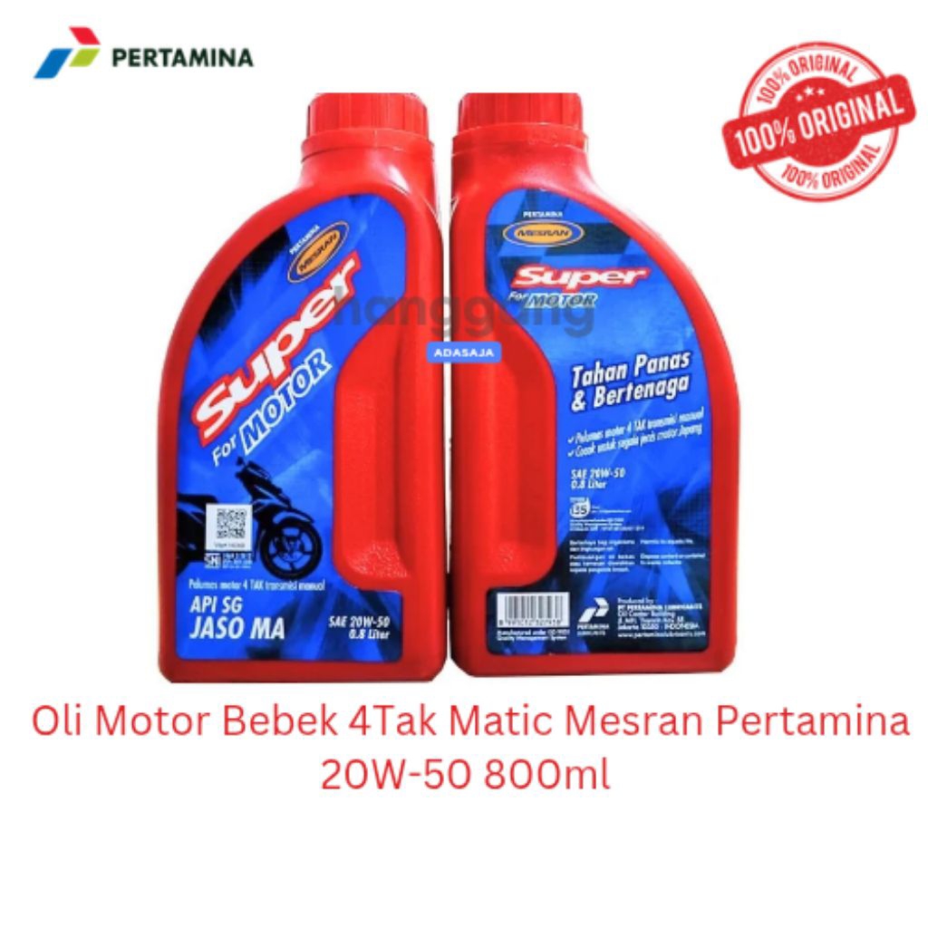 Oli Motor Bebek 4Tak Matic Mesran Pertamina 20W-50 800ml