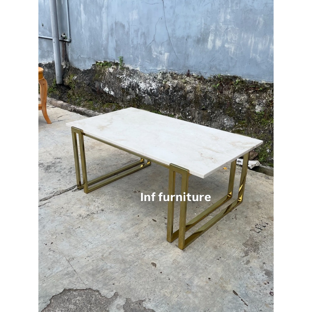 meja tamu stainless marmer asli meja tamu mewah stainless marmer