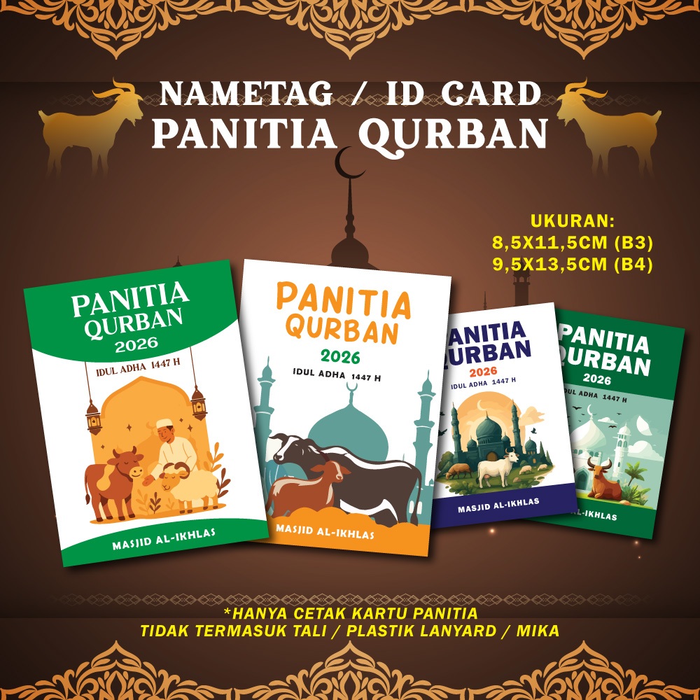 ID CARD NAMETAG Panitia Qurban Idul Adha / Nametag Kurban KARTU TANDA PENGENAL PANITIA KURBAN